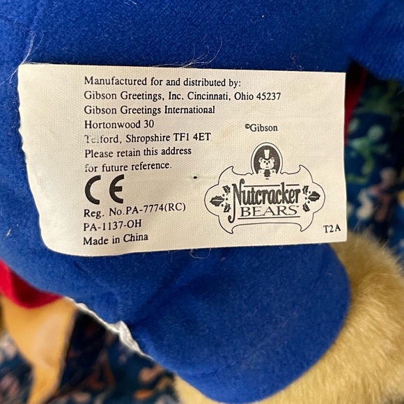 Vintage Gibson Greetings Nutcracker Bears Toys Soldier Plush Teddy Bear - Picture 6 of 8